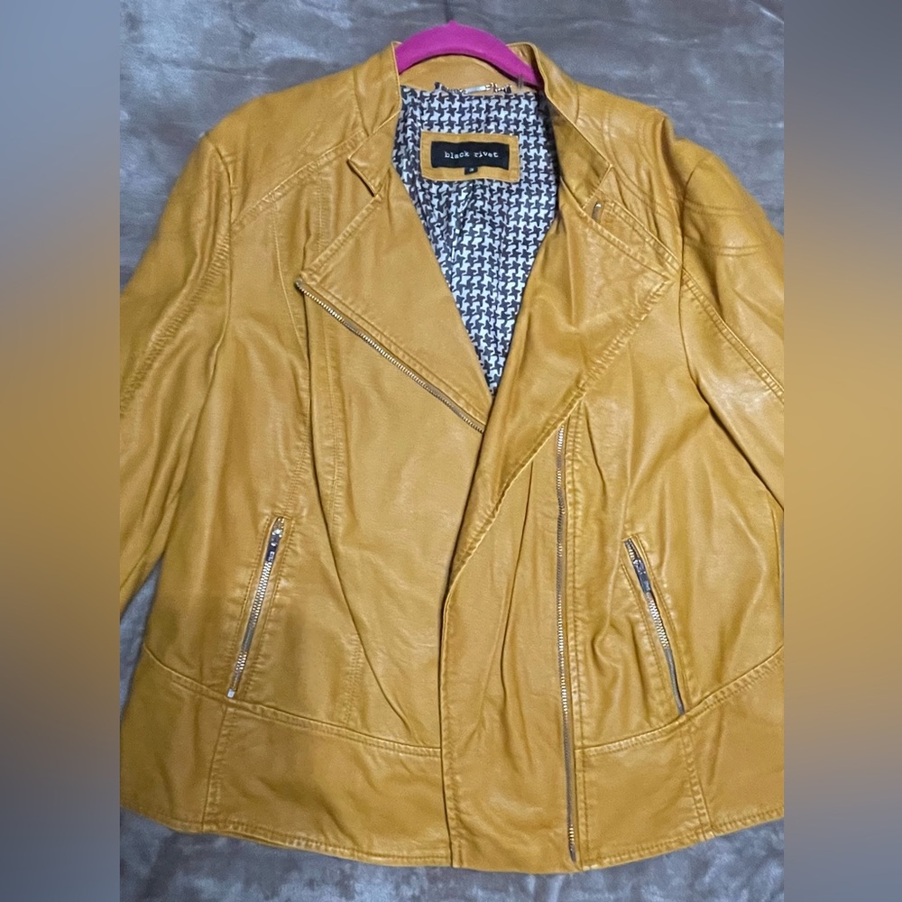 Black Rivet Jacket - Leather Alternative